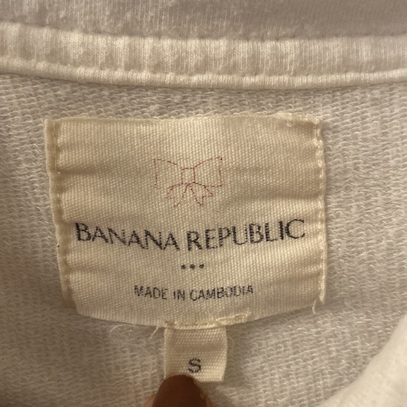 Banana Republic white button top sweatshirt size small - Picture 3 of 6
